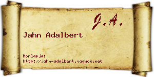 Jahn Adalbert névjegykártya
